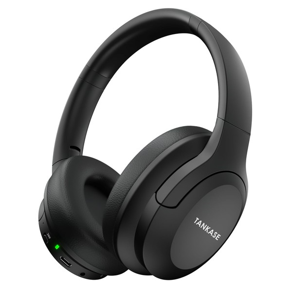 TANKASE Active Noise Cancelling Headphones, Wireless Over Ear Bluetooth Headphones,100H