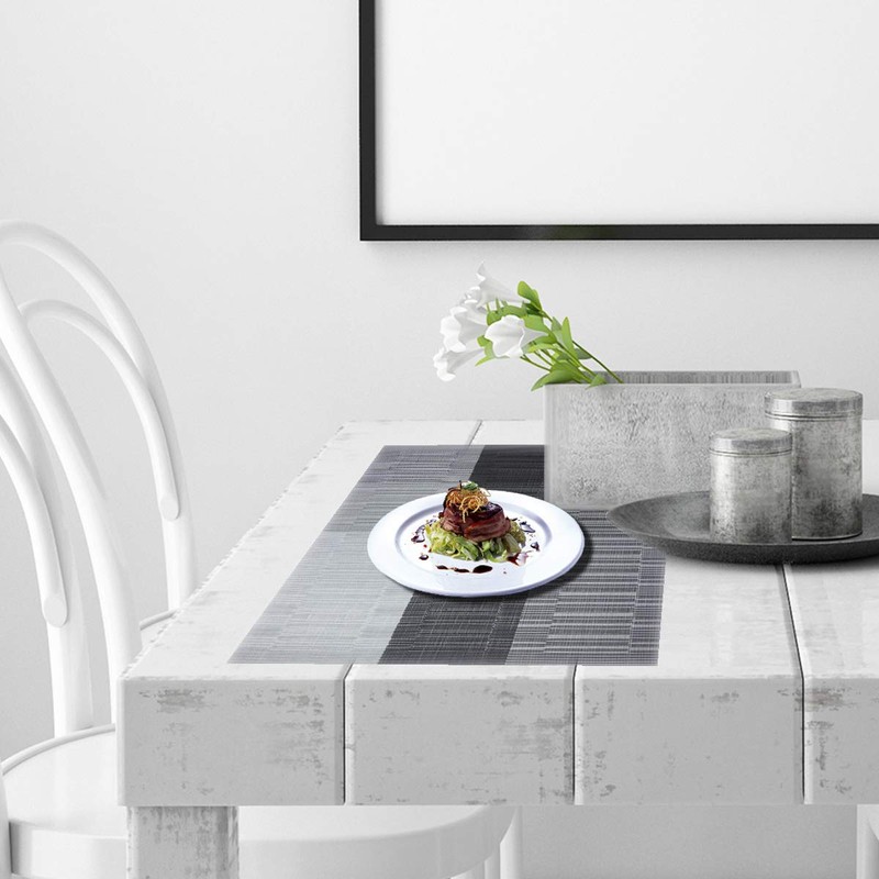 BECHEN Placemats Set of 6 with Table Runner, Elegant Heat-Resistant