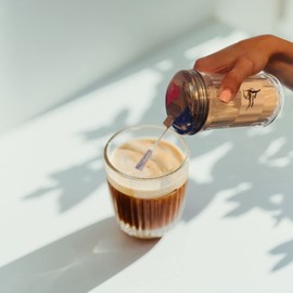 JUST-BUY Sugar Pourer Dispenser Shaker with Stainless Steel Lid and Side Flap Top 12 Oz.