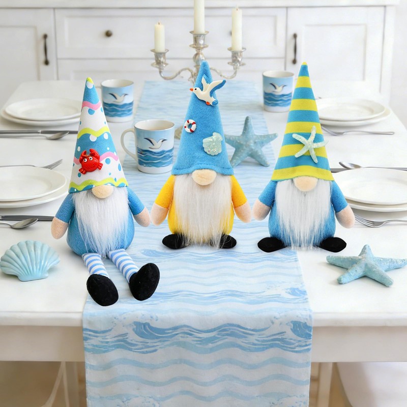 KnomeKo Summer Gnomes 3Pcs, Beach Theme Summer Decorations for Home