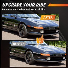 MOTRUM Front Side Marker Lights Housing Compatible with Toyo-ta MR-2 SW20 2nd Gen All Models 1991-1995, [DOT] [IP67 Waterproof] Turn Signal Marker Light Cover [No Bulbs], 2 PCS, Sleek Amber Lens