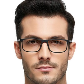 OCCI CHIARI Blue Light Filter Reading Glasses for Men Magnification 0 1.0 1.5 2.0 2.5 3.0 3.5 (Black, 1.0)