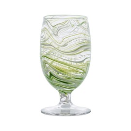 Juliska Puro Marbled Glasses (Green, Goblet)