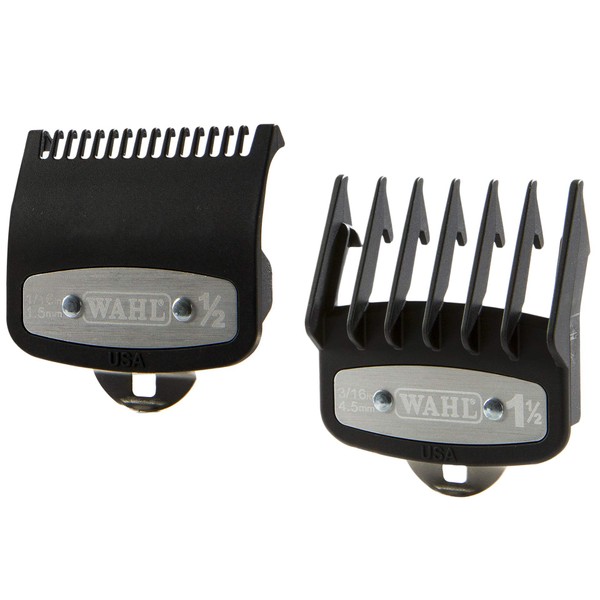 Professional Versatile Premium Cutting Guide Comb with Metal Clip #1/2 & #1 1/2 Combo Set #3354-1100-1000 for All Wahl Clippers/Trimmer