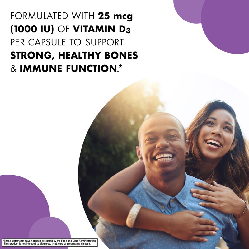 Bluebonnet Vitamin D3 1000 IU 25 mcg - Strong Bones