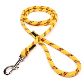 Atwood Rope MFG Braided Dog Leash Rope 3/8 Inch 5 Feet (Yellow with Black and Red Tracer)
