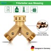 YourCasa Water Distributor Y Splitter 3/4 Inch Brass - Water