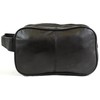 Men's Super Soft Nappa Leather Toiletries/Travel/Holiday/Over Night/Weekend Wash Bag (Black)