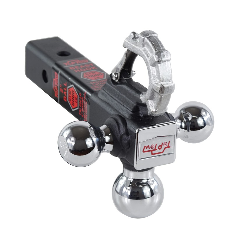 TOPTOW Trailer Hitch Tri-Ball Hitch Mount with Beast Tow Hook
