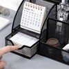 Desk Organiser, Mesh Metal Pen Holder, Black, Office Organiser with