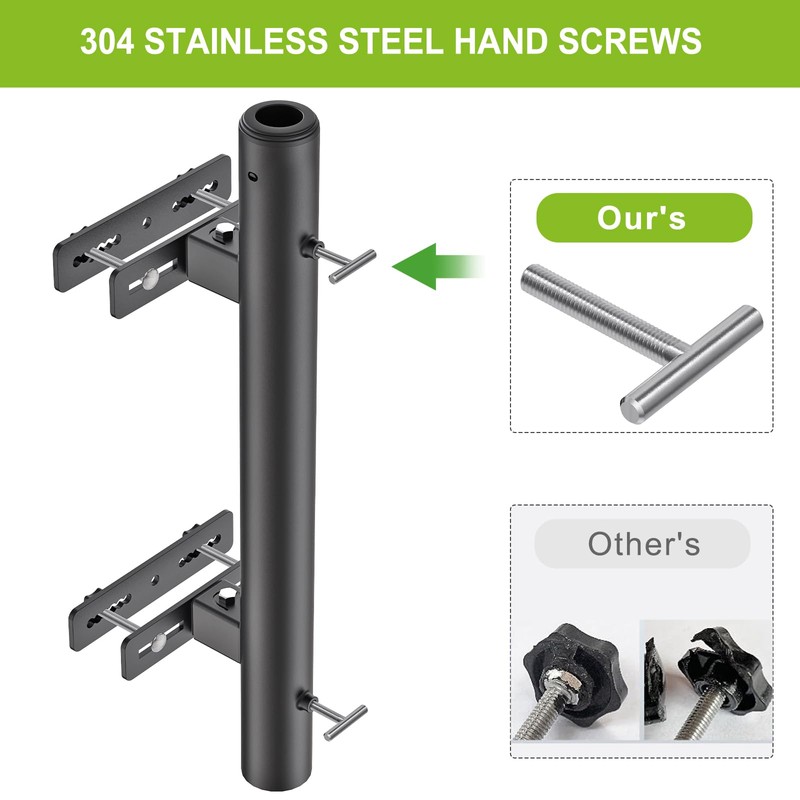 Lifeswell Heavy Duty Deck Railing Umbrella Holder, Adjustable Patio Umbrella