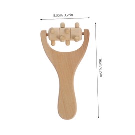 Ipetboom 4pcs Wooden Massage Roller Set Handheld Therapy for Neck Back Face Relaxation Ergonomic Design Natural Portable Manual Operation for Home Travel