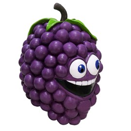 Realistic Angry Orange Rubber Fruit Head Mask Latex Helmet for Adult Cosplay Props Fancy Props Party Masks (Grape Face Mask)