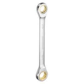 sourcing map Double Box End Ratcheting Wrench 19mm-22mm CR-V Steel Metric 12 Point Ratchet Wrench Black Nickel Plating Box End Spanner Tool with 72 Tooth Gear for Auto Repair DIY Project