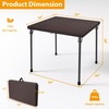 Kasunpul 34" Folding Table, Portable Square Folding Card Table with