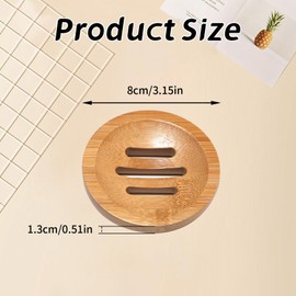 Round Shape Natural Bamboo Wood soap Dish Storage Holder for Shower, Counter, Sink, Bathroom - 1 Count, Perfect as a Shower Steamer Holder, soap Tray for Shower, Bamboo soap Holder, Wood soap Dish