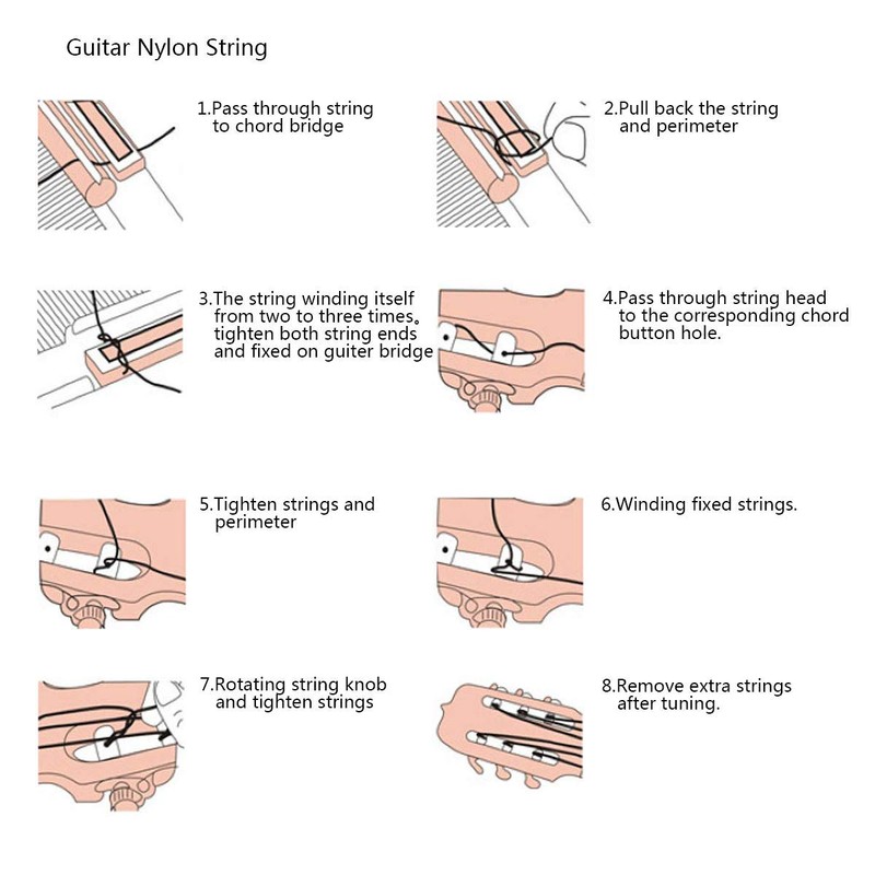 HiBD Classical Guitar Strings Clear Nylon Guitar Strings 3 Complete