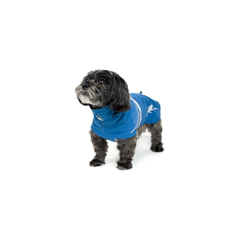 Huskimo Peak Dog Waterproof Raincoat, Fjord Blue, 46cm