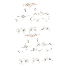 FOMIYES 2sets Glow in The Dark Face Gems Face Decals Stickers for Cosplay 3sheets*2