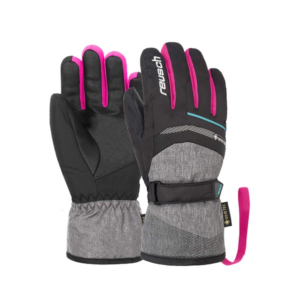 Reusch Bolt GTX Children's Gloves M Black / Black Melange / Pink Glo