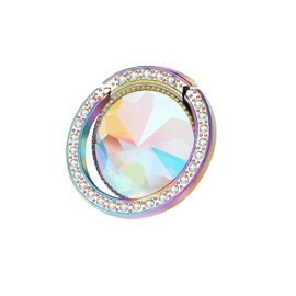 lenoup Iridescent Glitter Bling Bling Phone Ring Holder,Sparkle Phone Ring Artificial Diamond Stand,Rhinestone Cell Phone Finger Ring(Rainbow)