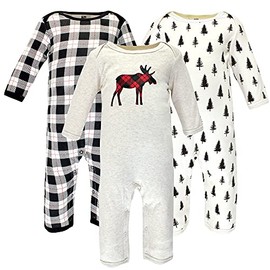 Hudson Baby Unisex Baby Cotton Coveralls Moose, 0-3 Months