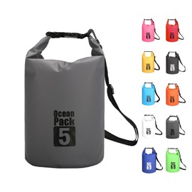 MORAINJAY 2024 New Dry Bag Waterproof Bag, 2L/5L/10L/15L/20L/30L Waterproof Pack Sack with Adjustable Shoulder Strap, Waterproof Backpack, Waterproof Duffel Bag for Swimming, gray, Modern