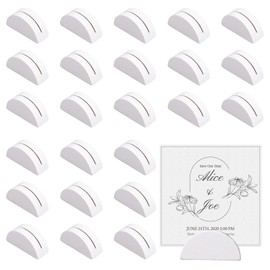 24 Pcs Table Number Holders, Wooden Table Numbers Stands for Wedding Reception, Photo Picture Place Tables Card Holders Stand for Centerpieces, Small Sign Placecard Name Card Holder Party Event