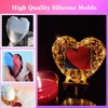 4Pcs Diamond Edge Heart Coaster Molds, Unique Silicone Molds for