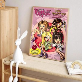 Cartoon Girl Pattern Unframed Painting, 1 Count Modern Fashion Style Canvas Wall Art, Wall Decor for Home Living Room Bedroom Office School - Specification: 30*40cm, pattern: Cartoon Characters