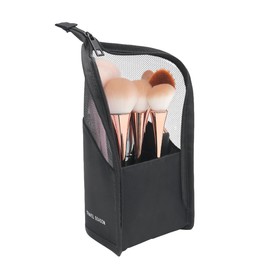 VOANZO Make Up Brushes Holder Waterproof Cosmetic Brush Holder Portable Handheld Make Up Brush Organiser Bag -Clear