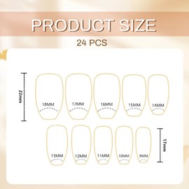 GlamRays Pack of 24 Nude Pink Press on Nail, Short Square False Nails, Press-Ons Acrylic False Nails with Gradient Designs, Short Artificial Shiny Nails