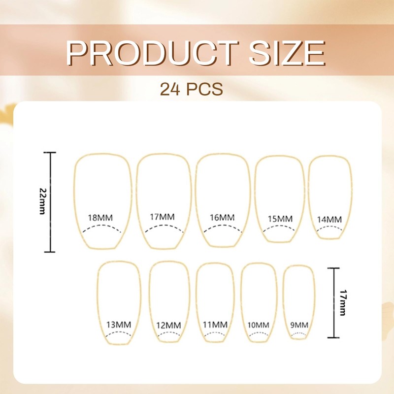 GlamRays Pack of 24 Nude Pink Press on Nail, Short