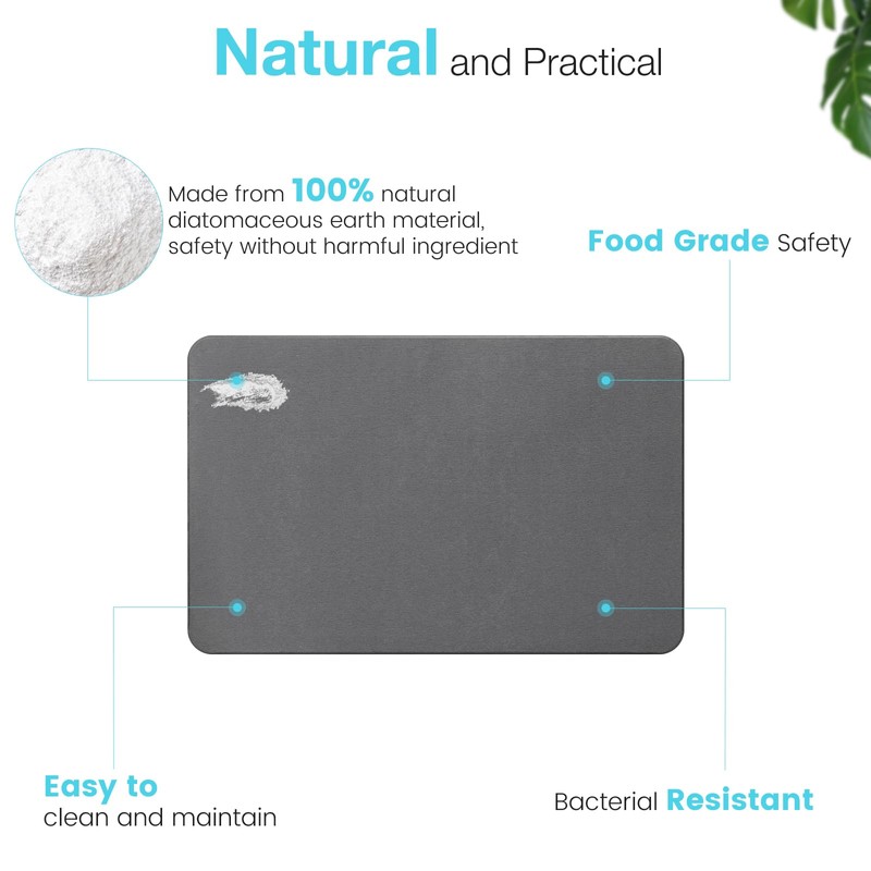 Greenturf Diatomite Stone Bath Mat, Premium Non-Slip Natural Diatomaceous Earth