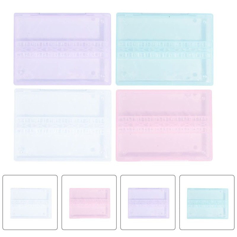 Outanaya 4pcs Nail Kit Grinding Heads Organizer Manicure Tool Boxes