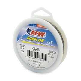 American Fishing Wire Surflon Nylon Coated 1x7 Stainless Steel Leader Wire, Bright, 300-Feet/20-Pound