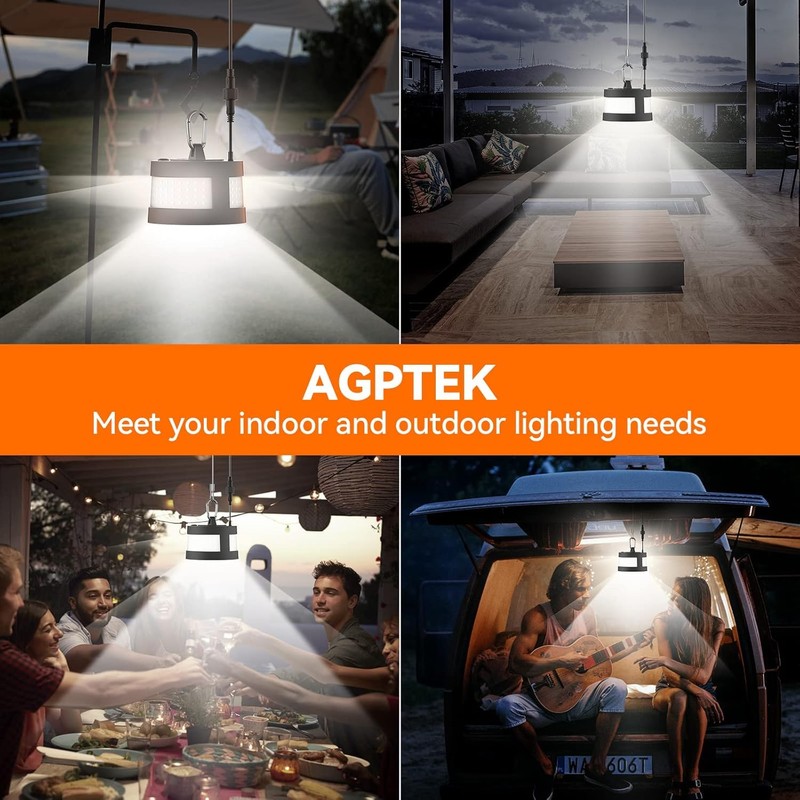 AGPTEK Solar Light Indoor Outdoor 1 Pack, 360° Glow Pendant
