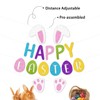 Comelodiant Happy Easter Banner Decorations Indoor Pre-assembled Bunny Banner for