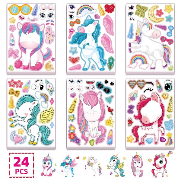 24 Pegatinas para niños y niñas,juguetes interactivos padre-hijo,pegatinas decorativas,la artesanía