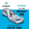 Cembre A7-M8 Tube Cable Lug 35 mm² M8 Uninsulated Tin-Plated