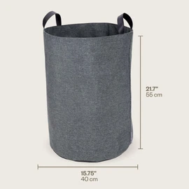Bigso Box of Sweden Aufbewahrungskorb für Kleidung, Spielzeug usw. – freistehender Korb mit 2 Griffen – großer Wäschesammler aus Polyester und Karton in Leinenoptik – grau