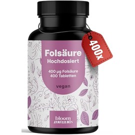 Folic Acid 400µg - 400 Tablets - High Dose - Laboratory Tested with Certificate - 100% Vegan - Year Supply - Packaging May Vary