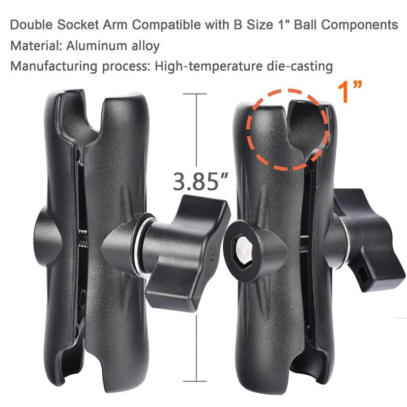 VAUBORTTI 1" Ball Phone Mount – Aluminum Alloy Arm &