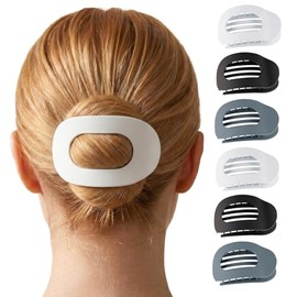 Set of 6 Flat Hair Clips - Large Hair Clips for Women with Strong Hold, Ideal for Bun & Updos, Modern Hair Accessories & Accessories Women - Achromatic Set