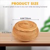KODENG Round Rattan Boxes with Lid Hand-Woven Multi-Purpose Wicker Tray