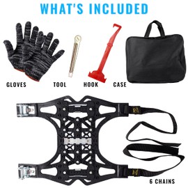 VaygWay Car Snow Tire Anti-Slip Chains - All Season Black Upgraded - Emergency Vehicle Tire Chains for Cars, SUVs, & Trucks (Black Upgraded, 6 Pack)