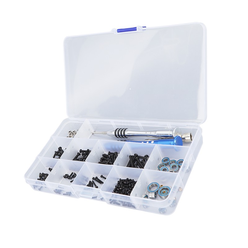 205 Pieces RC Repair Tools Round Flat Head Screws Bearings