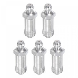 uxcell Steel Straight Grease Fitting G1/8 Thread 11mm Width Hydraulic Grease Fitting Accessories, 5Pcs