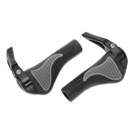 BULLSPANN 1 Pair Bicycle Grips, Non-Slip Ergonomic Bicycle Grips, Sheephorn Bicycle Handlebar Grips for E-Bike, Trekking Bike, MTB, Grey Black