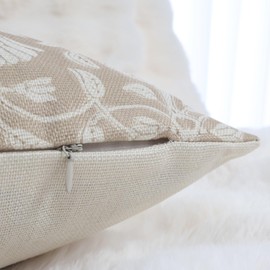 OYIMUA 2 Pack Beige Cushion Covers 45 x 45 Linen Outdoor Cushions Square Decorative Pillow Covers 18x18 for Sofa Bed Garden